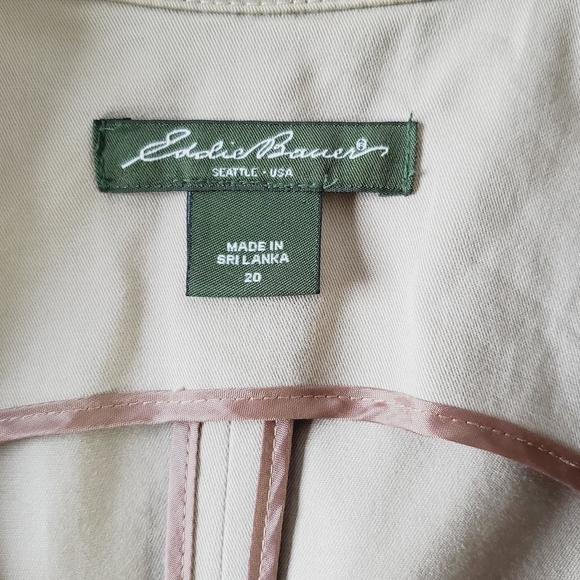 Eddie Bauer Cotton Twill Blazer Size 20 Khaki Button Front Jacket Pockets Preppy - Picture 13 of 15